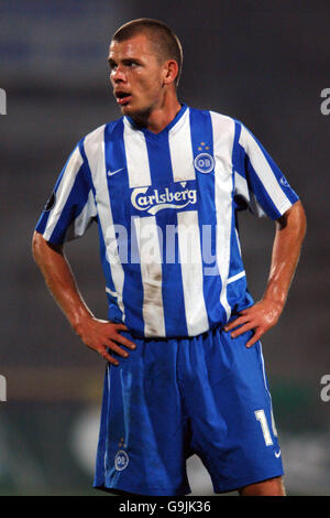 Fußball - UEFA Cup - Gruppe D - Odense gegen Parma - Fionia Park. Esben Hansen, Odense Stockfoto