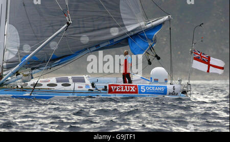 Sir Robin Knox-Johnston bereitet sich auf Solo-Rennen Stockfoto