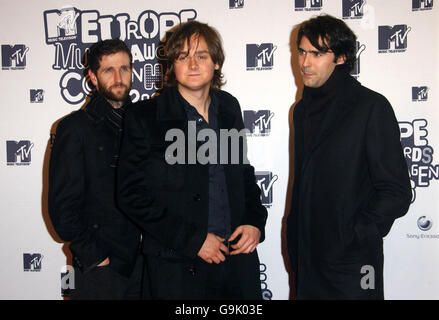 AP OUT Keane kommen für die MTV Europe Music Awards in Kopenhagen, Dänemark. Stockfoto