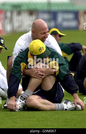 Cricket, Australische Netze. Australiens Mark Waugh in den Netzen in Worcester Stockfoto