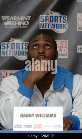 Der ehemalige zweifache Commonwealth-Schwergewichtsmeister Danny Williams bei einer Pressekonferenz in der Excel Arena, London. Stockfoto