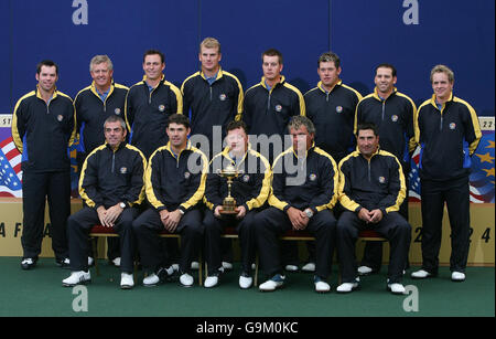 Das gesamte Ryder Cup-Team während einer Fotoanruf Stockfoto