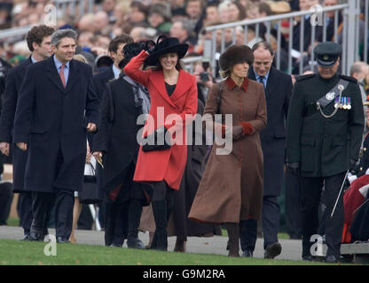 Kate Middleton in Sandhurst, wo Absolventen, darunter Prinz William, in der heutigen Sovereign's Parade in Sandhurst marschierten. Stockfoto