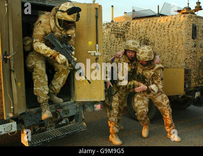 Britische Truppen in Basra Stockfoto