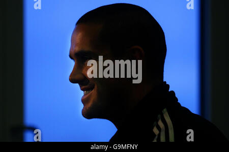 Hampshire und England Cricketer Kevin Pietersen während einer Pressekonferenz im Rose Bowl in Southampton. Stockfoto