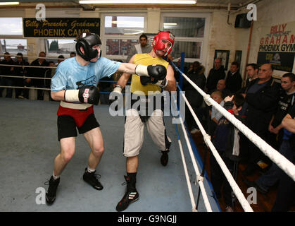 Boxen - Ricky Hatton Trainingseinheit - Manchester Stockfoto