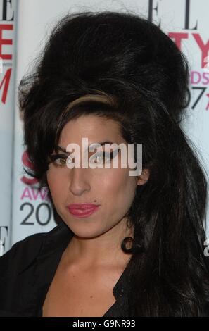 Amy Winehouse kommt zu den Elle Style Awards 2007, der 10. Jährlichen Zeremonie des Magazins, im Roundhouse im Norden Londons an. Stockfoto