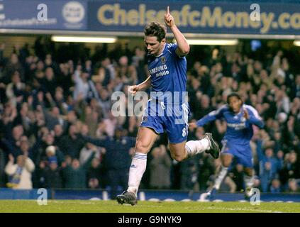 Fußball - FA Barclays Premiership - Chelsea / Blackburn Rovers - Stamford Bridge. Chelseas Frank Lampard feiert sein Ziel. Stockfoto