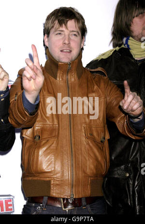 NME Awards 2007 - London. Ricky Wilson von den Kaiser Chiefs kommt zu den NME Awards 2007 im Hammersmith Palais im Westen Londons an. Stockfoto