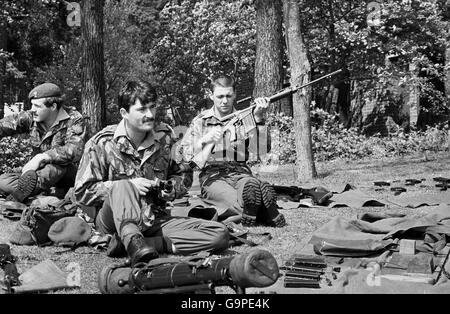 Falkland-Krieg - Welsh Guards Stockfoto