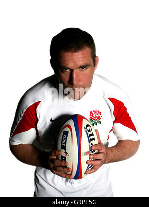 England Kapitän Phil Vickery während der Einführung der RBS 6 Nationen im Hurlingham Club, London. Stockfoto