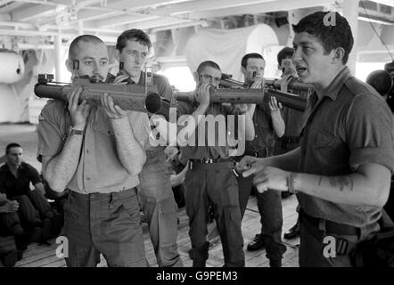 Falkland-Krieg - Ausbildung Stockfoto