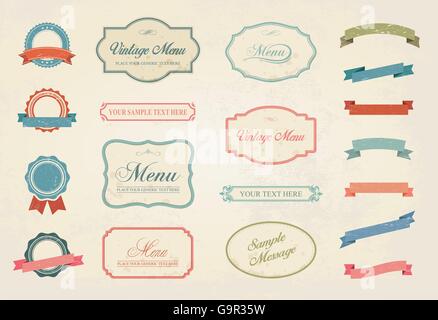 Dieses Bild ist eine Vektordatei, die ein Premium Vintage Labels Vector Design Elemente Collection Set. Stock Vektor