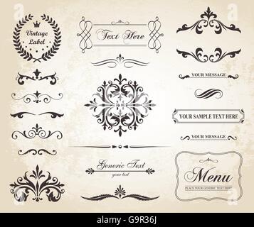 Dieses Bild ist eine Vektor-Datei, eine Reihe von Vintage dekorative Ornament-Grenzen und Seite Teiler darstellt. Stock Vektor