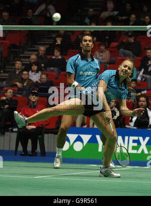 Badminton - Yonex All England Open Championships 2007 - National Indoor Arena. Nathan Robertson und gail EMMs aus England Stockfoto