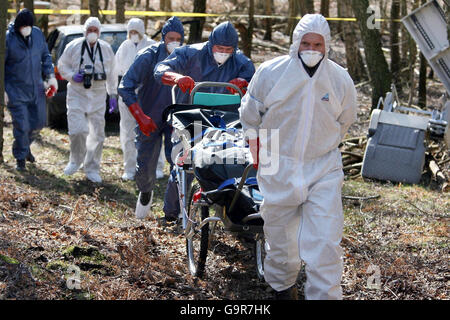 Polizei Masse Desaster Recovery Betrieb Mock-up Stockfoto