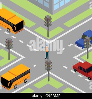 Fluglotse Straße Stock Vektor