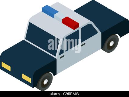 isometrische Polizei Auto-Symbol Stock Vektor