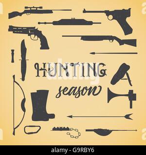 Objekte für Jagdwaffen Stock Vektor