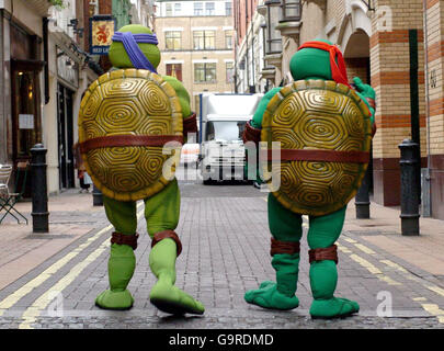 Teenage Mutant Ninja Turtles starten neuen Film Stockfoto