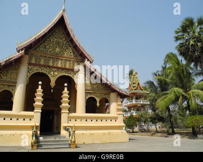 Wat Ong Teu Mahawihan, der Tempel des schweren Buddha, Vientiane, Provinz Vientiane, Laos, Asien / Vientiane Stockfoto