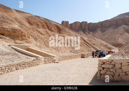 Tal der Könige, Grab Eintritt, West-Theben, Luxor, Ägypten Stockfoto