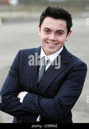 Ray Quinn kommt per Hubschrauber - Liverpool Stockfoto