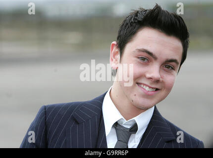 Ray Quinn kommt per Hubschrauber - Liverpool Stockfoto
