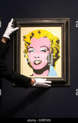 Warhol Monroe-Porträt zur Versteigerung Stockfoto