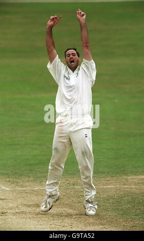 Cricket - Cricinfo County Championship - Division One - Surrey V Lancashire. Martin Bicknell von Surrey fordert ein Wicket Stockfoto