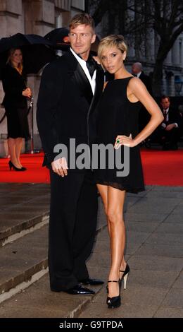 Die Sport Industry Awards 2007 - London. David & Victoria Beckham kommen zu den Sport Industry Awards 2007 im Old Billingsgate im Osten Londons an. Stockfoto