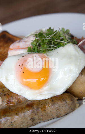 Schottisches Frühstück im Cafe, Edinburgh; Schottland Stockfoto