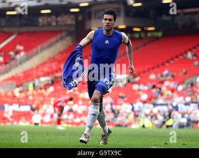 Fußball - FA Cup - Halbfinale - Blackburn Rovers gegen Chelsea - Old Trafford. Chelsea's Michael Ballack feiert das zweite Tor des Spiels seiner Seite Stockfoto