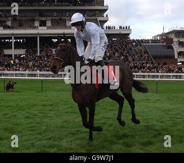 Black Jack Ketchum von EINEM P McCoy vor der gefahren Byrne Bros Cleeve Hürdenlauf Stockfoto