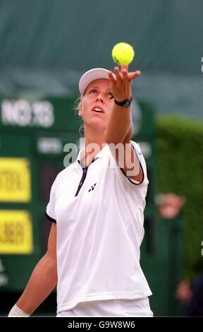 Tennis, Wimbledon 2001, Dritte Runde. Elena Dementieva Stockfoto