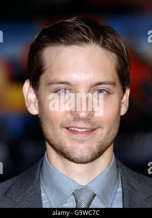 Tobey Maguire kommt zur Gala UK Premiere von Spider-man 3 im Odeon Cinema am Leicester Square im Zentrum von London. Stockfoto