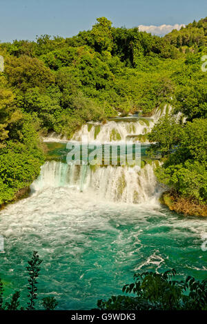 Upper Falls im Krka Nationalpark in der Nähe von Sibenik, Kroatien Stockfoto