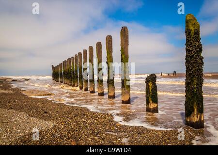 Strand Buhnen Stockfoto