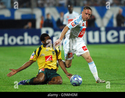 Fußball - Coupe de France - Halbfinale - Olympisches Marseille / FC Nantes - Stade Velodrome. Franck Ribery von Olympic Marseille Stockfoto