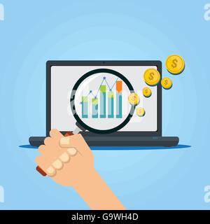 Search Engine Optimierung Konzept Vektor-Illustration mit Lupe Stock Vektor