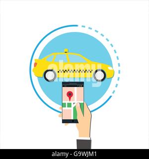Bestellung Taxi Onlinekonzept Abbildung Stock Vektor