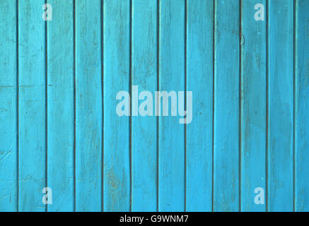 Blau/Petrol Vintage old Grunge im Alter von lackierten Holzplatte mit vertikalen Planken Textur Hintergrund Stockfoto