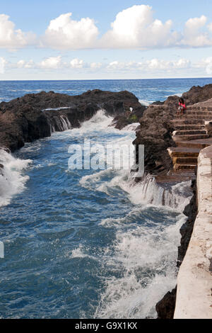 Garachico natürlichen Schwimmbäder El Caleton, Teneriffa, Spanien, Kanarische Inseln, Europa Stockfoto