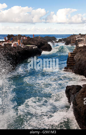 Garachico natürlichen Schwimmbäder El Caleton, Teneriffa, Spanien, Kanarische Inseln, Europa Stockfoto