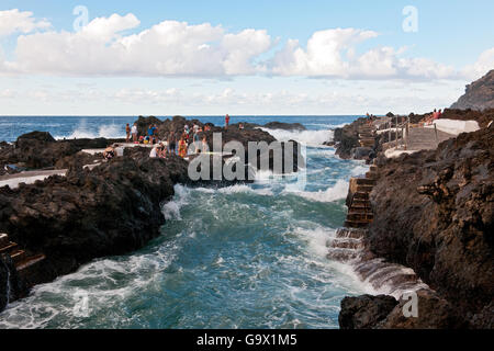 Garachico natürlichen Schwimmbäder El Caleton, Teneriffa, Spanien, Kanarische Inseln, Europa Stockfoto