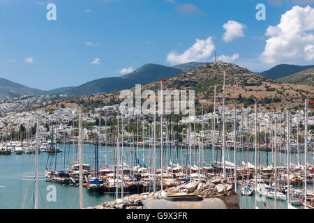 Gumbet Bay Marina, Bodrum, Mugla, Türkei, Gümbet Stockfoto