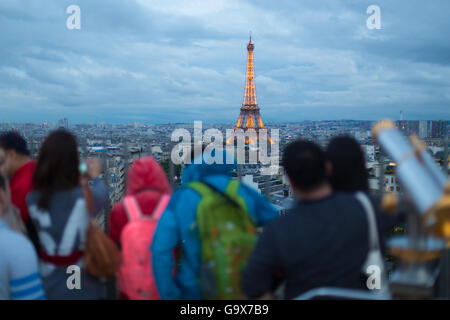 Die Fotos von Paris Stadtbild mit Eiffelturm Tourist. Stockfoto