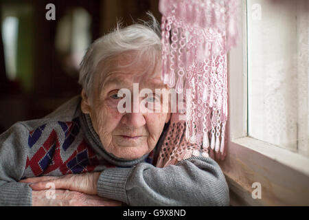 Closeup Portrait einer älteren Frau. Stockfoto