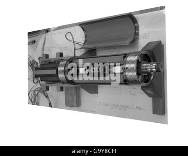 Ein früherer Atlas-Raketentest, der in der Atlas-Negativsammlung erfasst wurde. Dieser Test war ein wichtiger Teil der Bemühungen des US-Militärs, zuverlässige interkontinentale Raketensysteme während des Kalten Krieges zu entwickeln. Stockfoto
