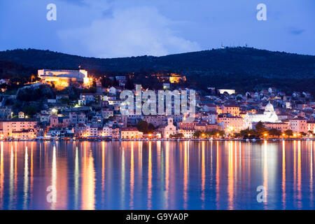 Nachtansicht, Kathedrale des Hl. Jakob, UNESCO-Weltkulturerbe, Sibenik, Dalmatien, Kroatien, Europa Stockfoto